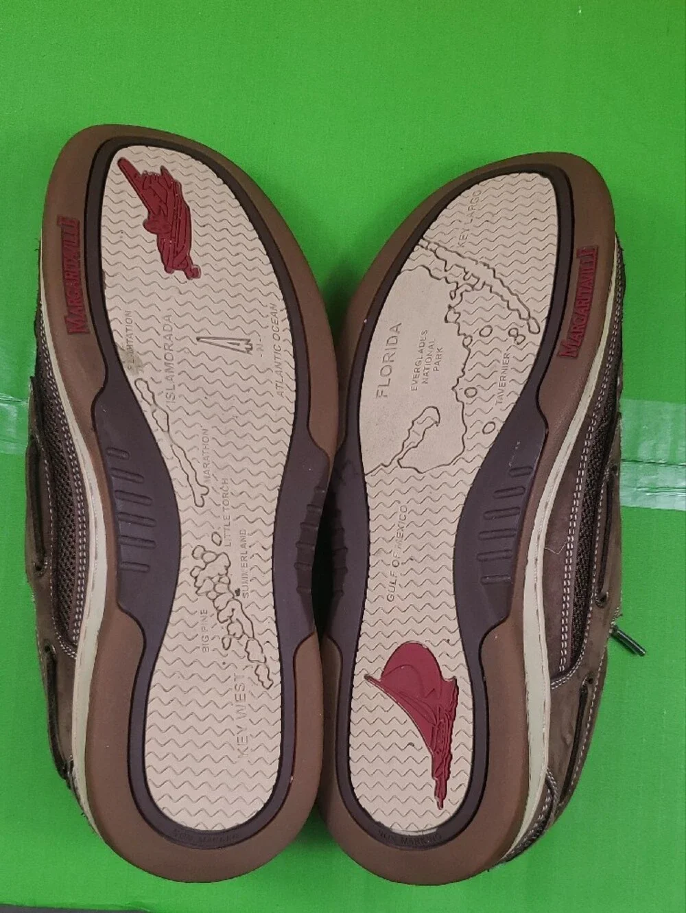 Margaritaville Diamond Head Leather Boat Shoes Men’s 8.5 Brown MG8001C